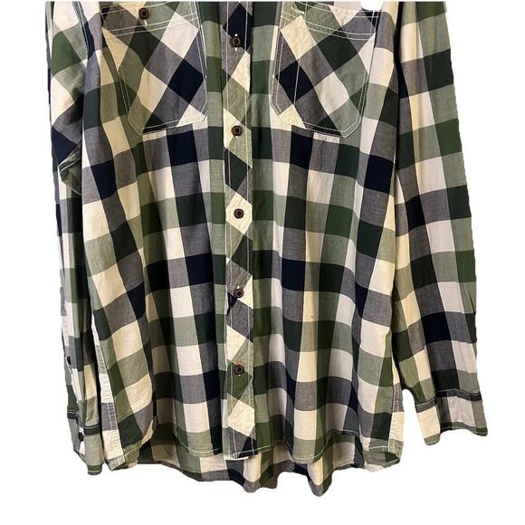 RedHead Flannel Shirt Men's XL green and Black Buffalo Plaid Long Sleeve Cotton - Picture 3 of 9